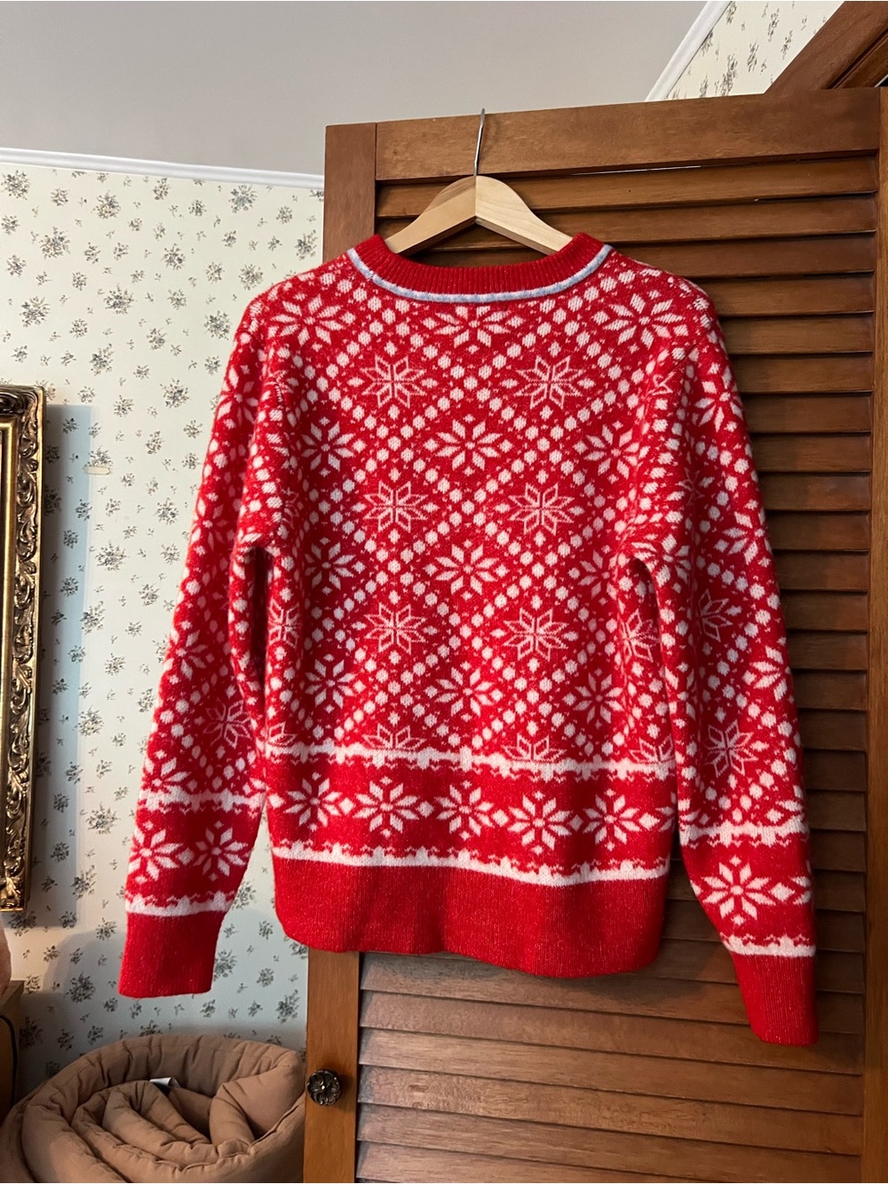 Red Nordic Pattern Sweater - Picture 4 of 4